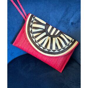 👜 Handmade Red & Black Clutch Bag – Made in Colombia 🇨🇴